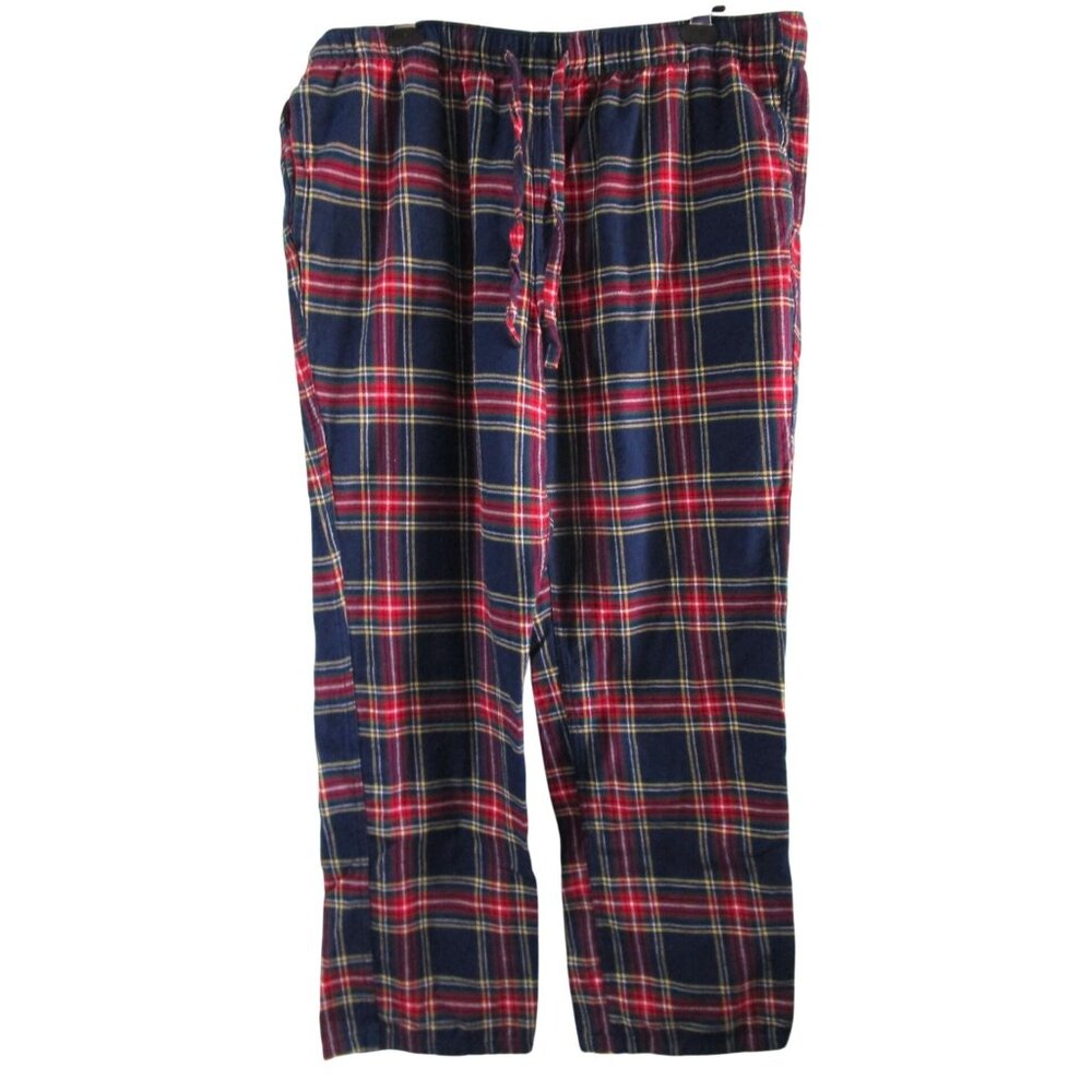 J Crew Mens XL Plaid Flannel Pajama Pants Elastic Waistband Pockets GUC